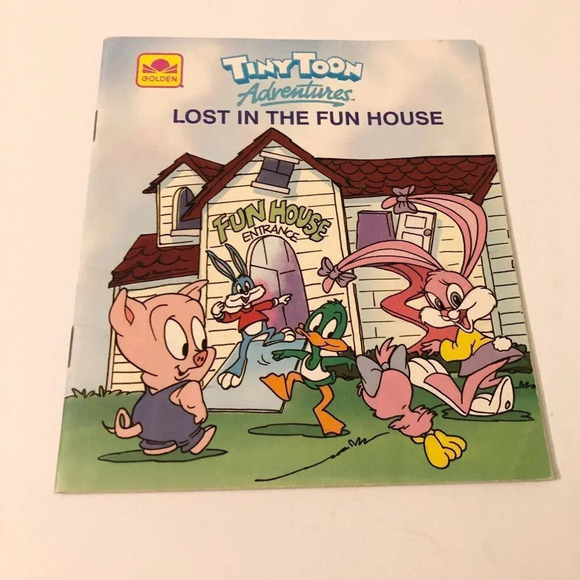 Vtg 1990 Tiny Toon Adventures Lost In The Fun House Golden Book - Picture 15 of 15
